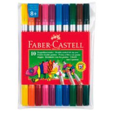 Фломастеры FABER-CASTELL 151110 двухсторонние 10 цветов в футляре